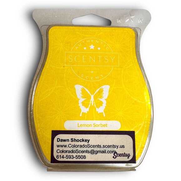 Scentsy Lemon Sorbet Wax Melts Authentic Fragrance 8 Cubes Fresh Citrus Scented - Picture 1 of 2